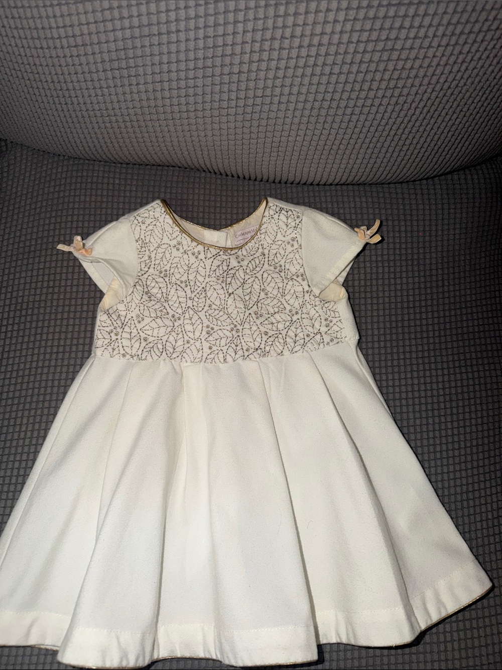 Catherine Malandrino Ivory Lace-Front Formal Dress
